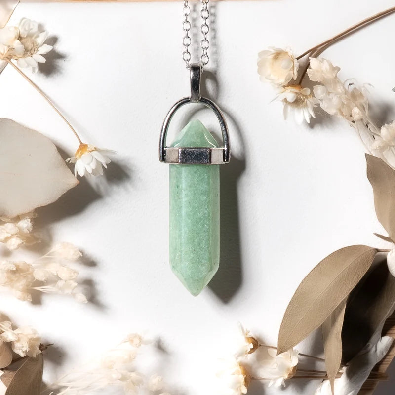 Pendentif pointe Aventurine – Prospérité et Équilibre Intérieur