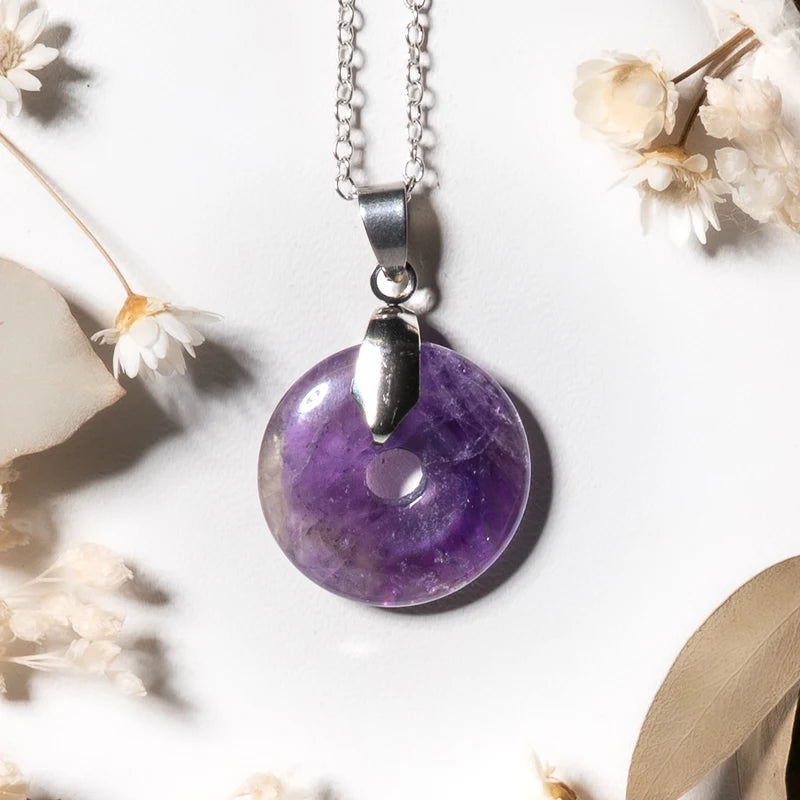 Pendentif donut Améthyste – Sérénité et Protection Spirituelle