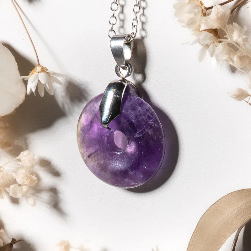 Pendentif donut Améthyste – Sérénité et Protection Spirituelle