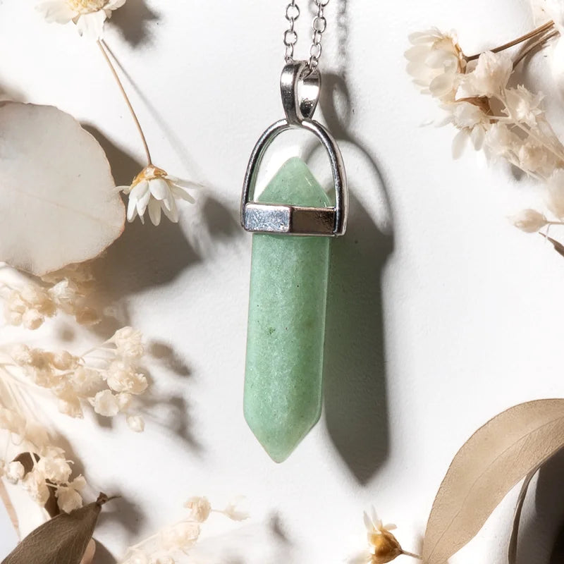 Pendentif pointe Aventurine – Prospérité et Équilibre Intérieur