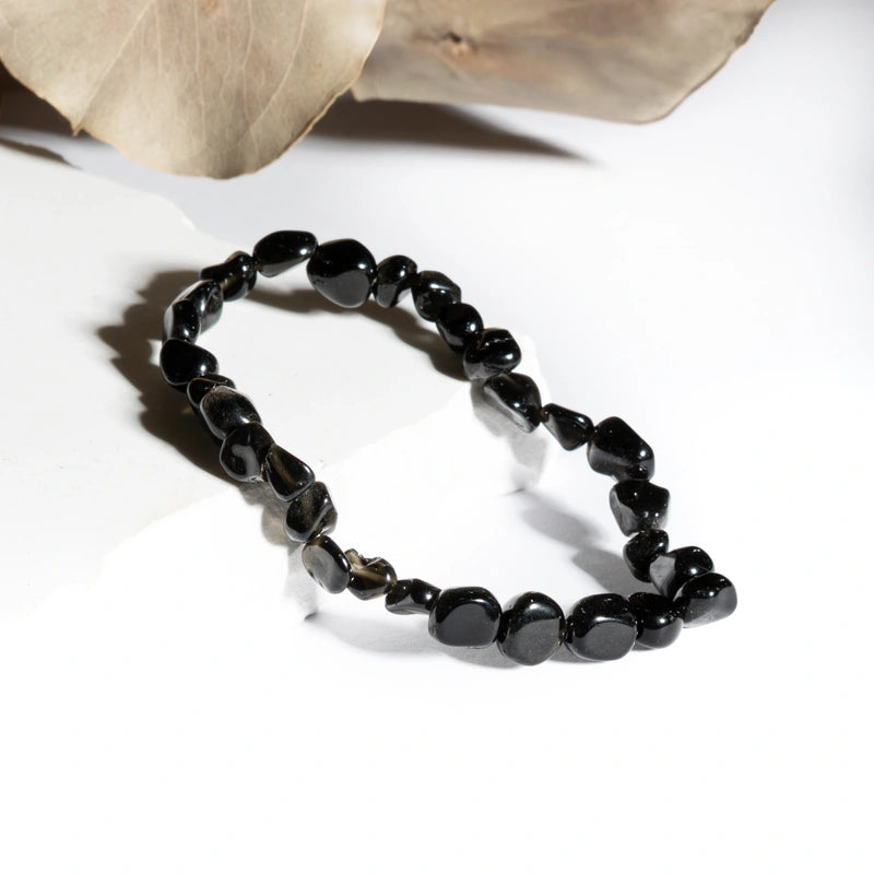 Bracelet roulé Onyx (Agate Noire) – Protection et Stabilité