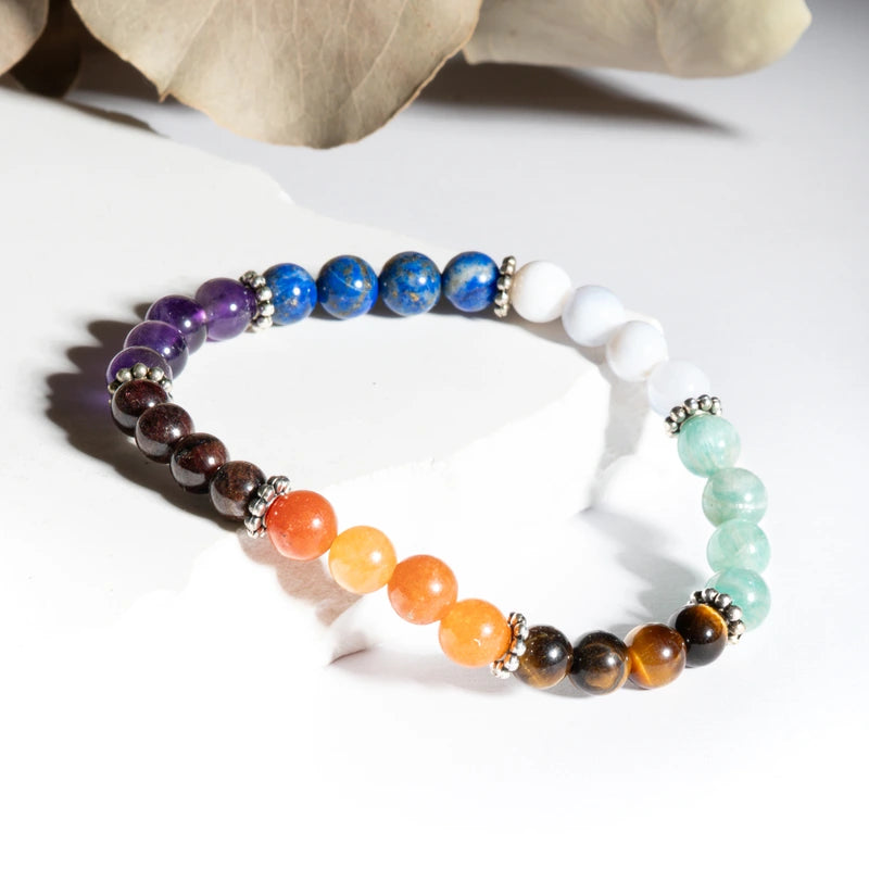 Bracelet 7 chakras aponi - Pierres boules