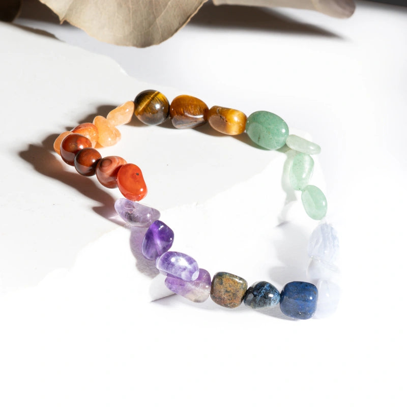 Bracelet 7 chakras - Pierres roulées