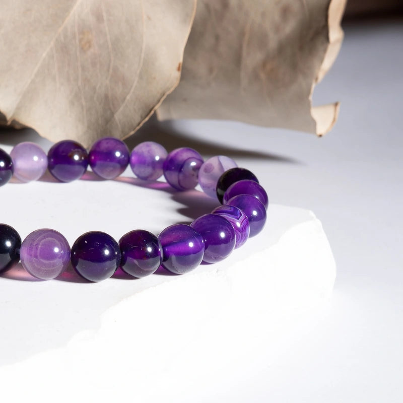 Bracelet Agate Améthyste – Sérénité, Calme et Transformation