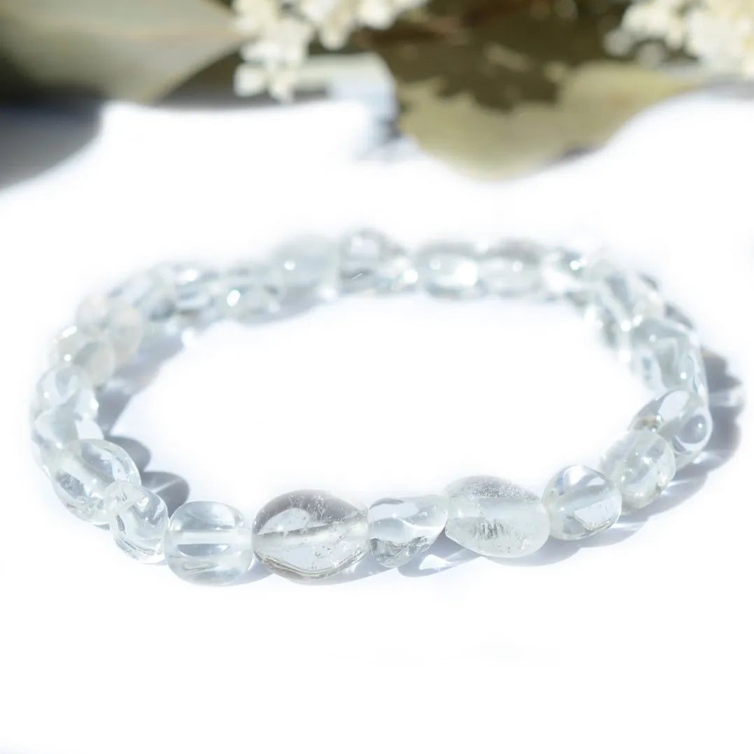 Bracelet roulé Cristal de roche – Clarté, Guérison et Énergie Positive