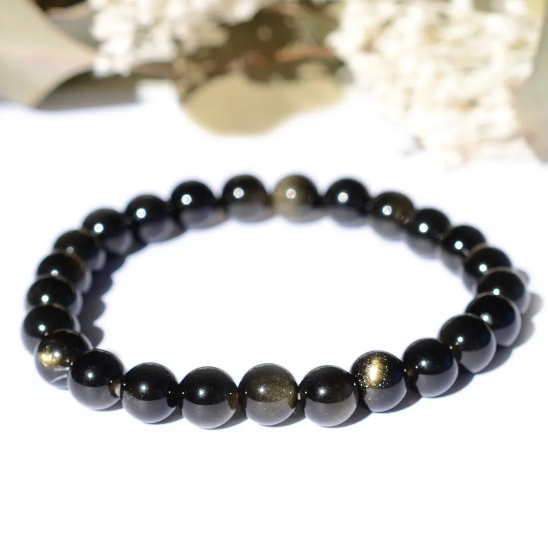 Bracelet Obsidienne dorée – Protection et Clarté Mentale