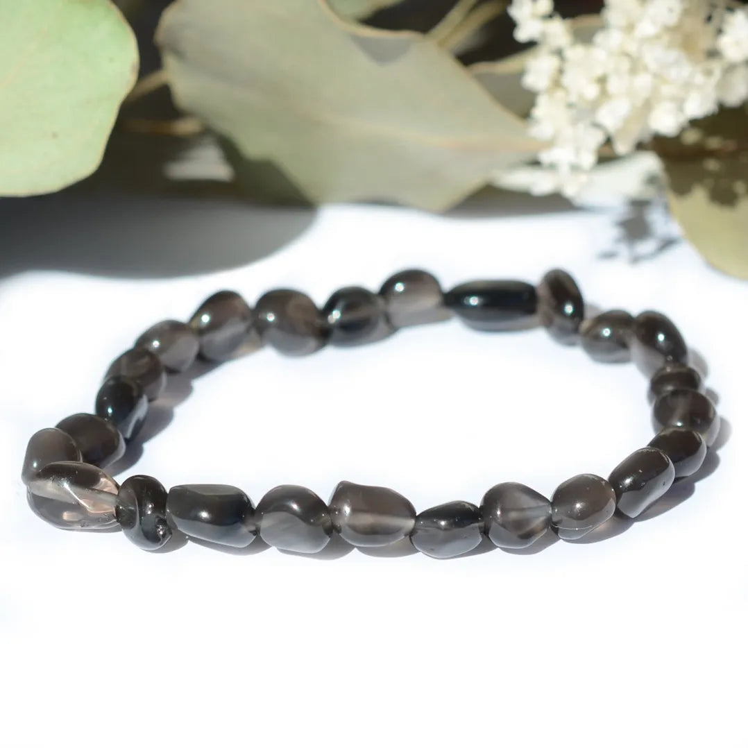 Bracelet roulé Quartz Fumé – Ancrage et Sérénité
